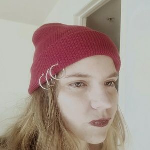 Maroon pierced beanie